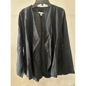 COPY - J.Jill  Pure Linen Open Fron Cardigan / Jacket Black Womens Size XXS Chic